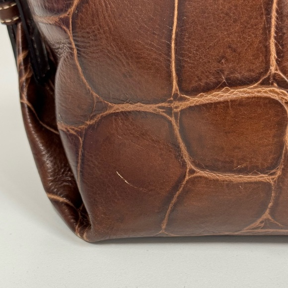 Dooney & Bourke Medium Cinzia Croc Brown Hobo Bag - Picture 6 of 8